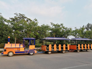 Tourist Orange Trackless Train (1)
